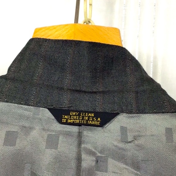 Ex Cond. RATNER Dark Grey Quiet Pinstripe Single Breasted Tailored Suit Coat - Picture 6 of 7